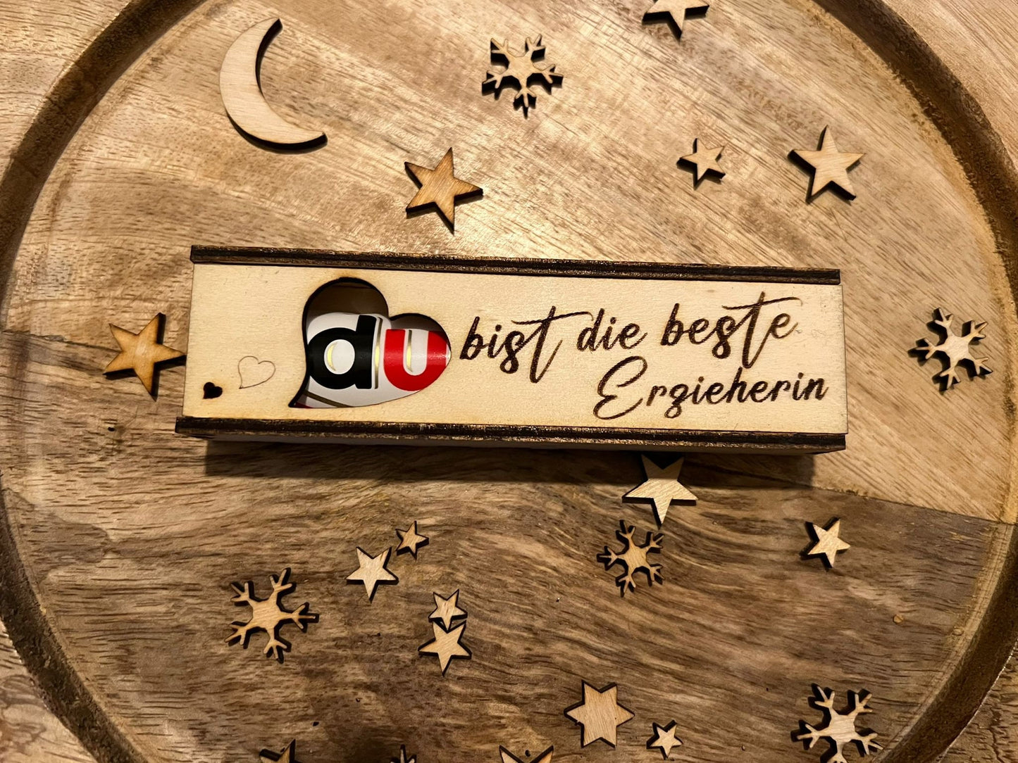 Zur Hochzeit "Du bist die beste Trauzeugin" – Liebevolle Duplobox aus Holz für einen Lieben Menschen