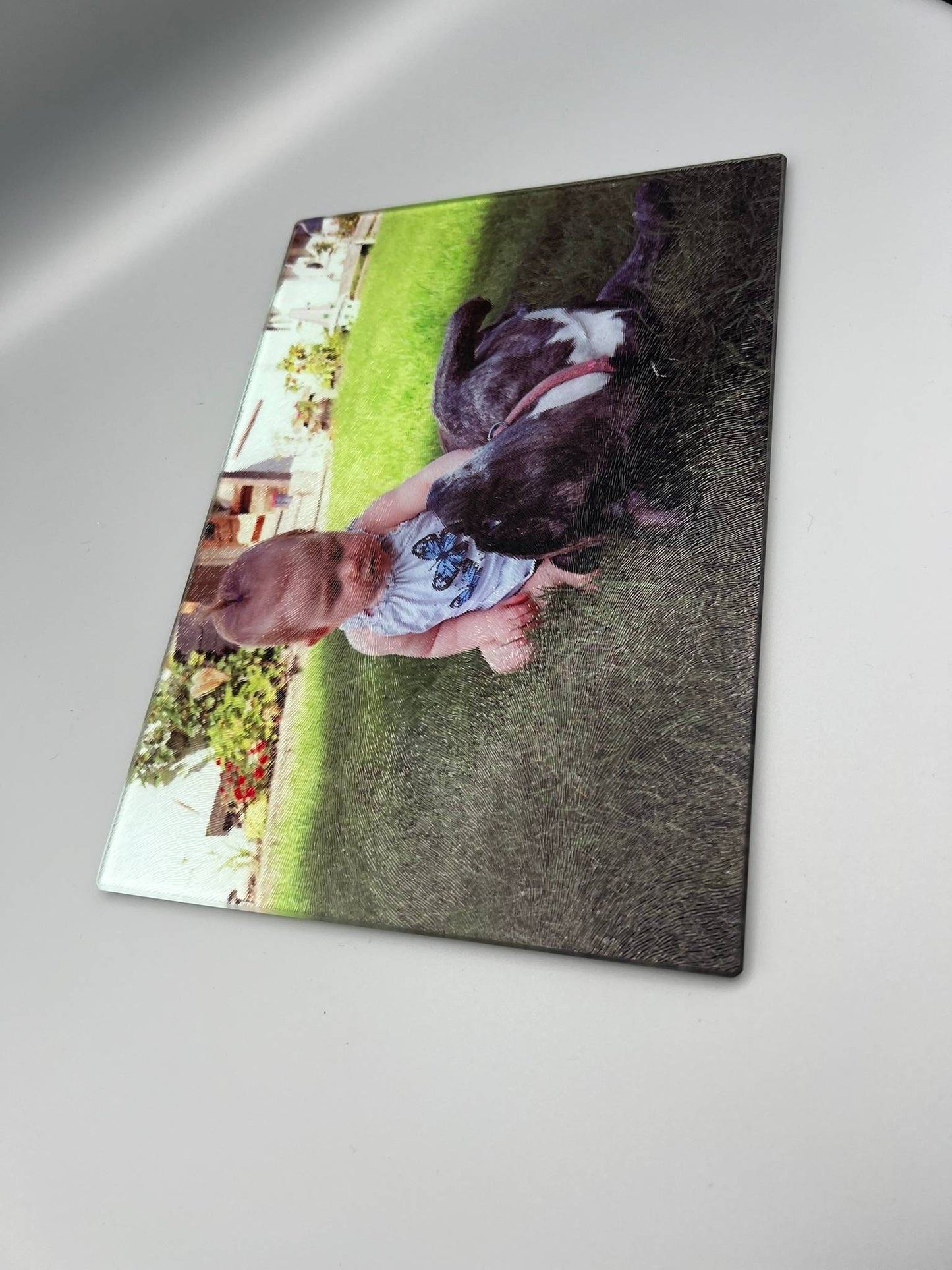 Glasschneidebrett 20x28,5cm / Geschenk zum Einzug / Personalisiertes Geschenk/ Fotogeschenk/ Muttertag / Geburtstag / Vatertag/ Einweihung