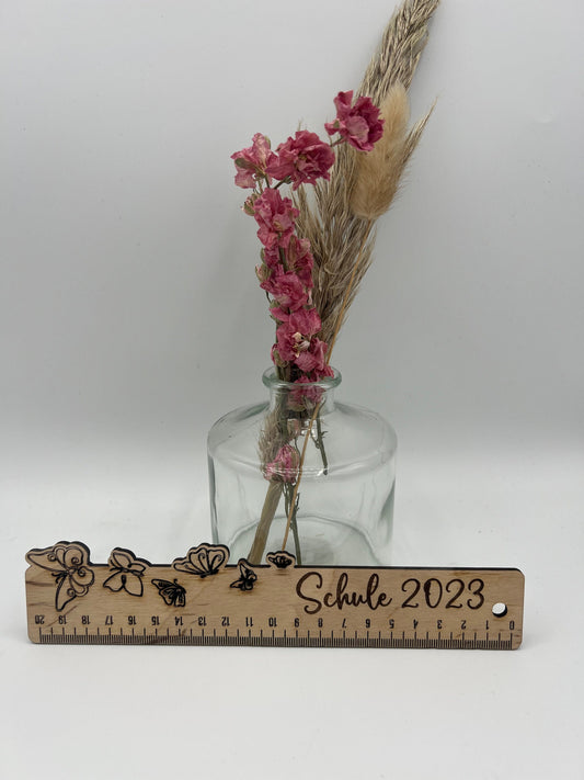Lineal Personalisiert, Schulkind 2023, Lineal, Messlatte 20cm, Holzlineal, Lineal aus Holz