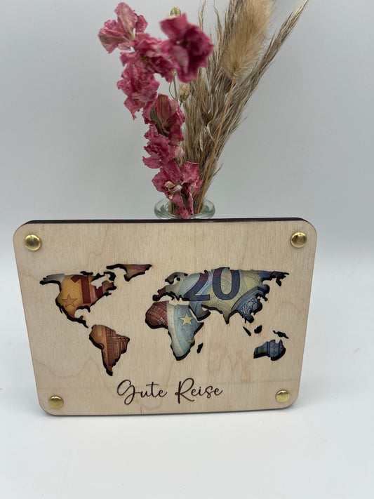 Geldgeschenk Wunscherfüller zum Geburtstag, Hochzeit, Reise aus Holz, Geschenk Geschenkidee von Herzen,Geburtstagsgeschenk Hochzeitsgeschenk