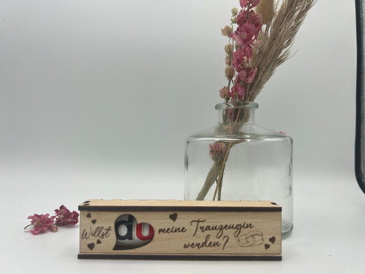 Willst du meine Trauzeugin werden ? gravierte Geschenkbox Geschenkverpackung Schokoriegel personalisierbar
