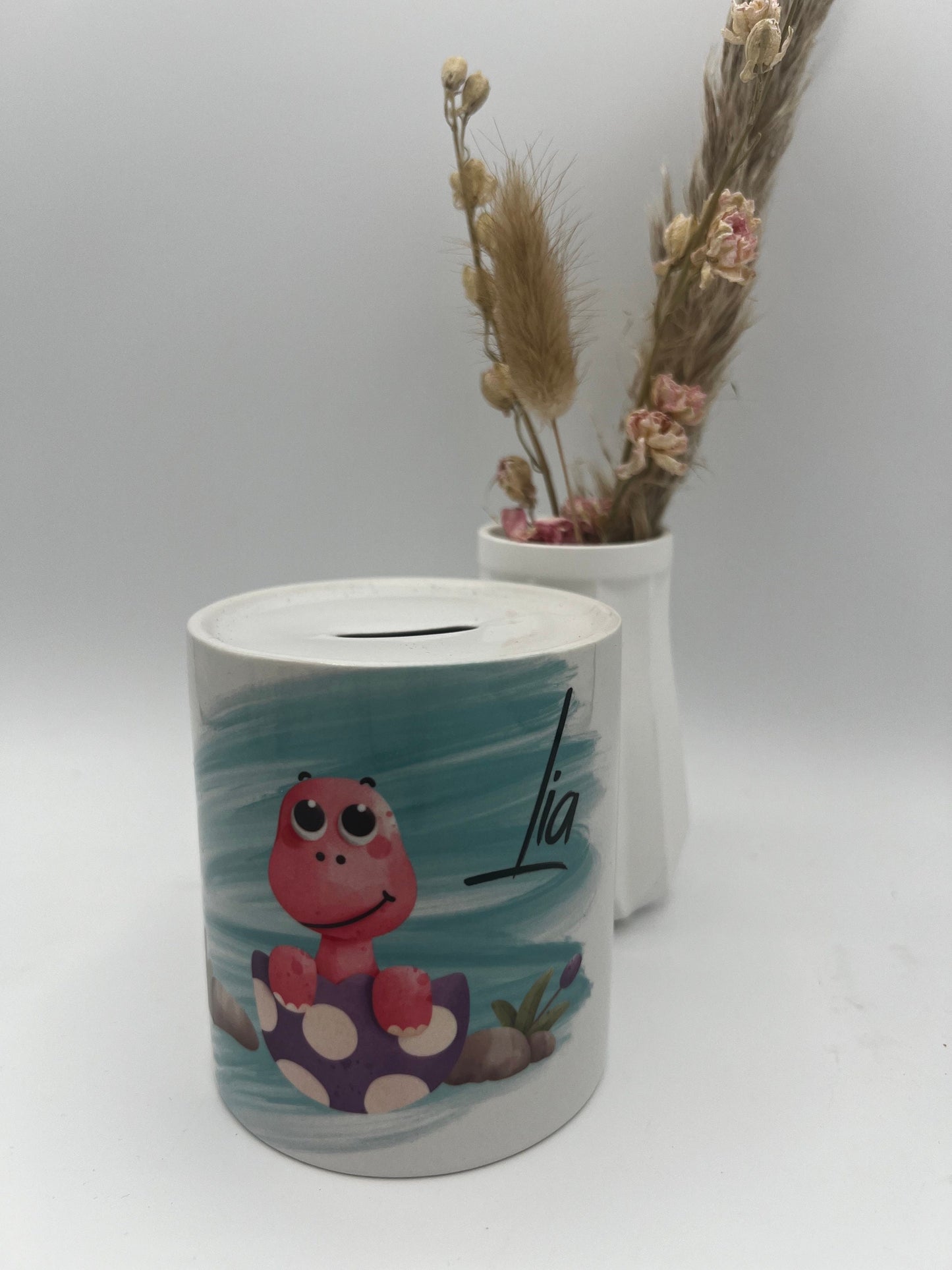 Spardose Dinosaurier, Spardose für Kinder, Geschenkidee für Kinder, Individuelles Geschenk, Spardose für Jungen /Mädchen, Personalisiert