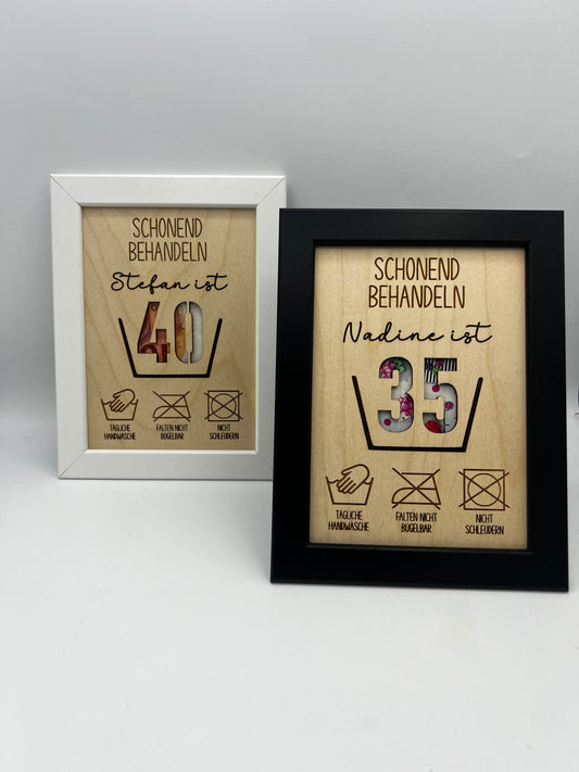 Schonend Behandeln Geldgeschenk, Geschenk zum 30. Geburtstag, Holzgeschenk , Geld Geschenkidee zum 40. Geburtstag, Geburtstagsgeschenk 50.