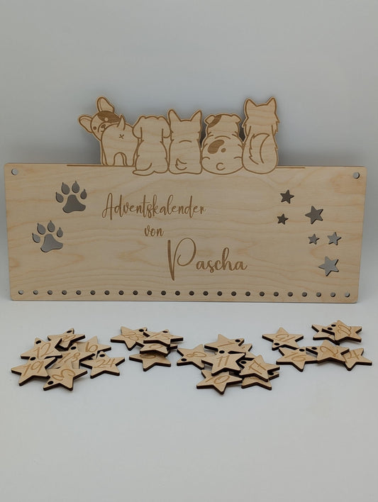 DIY Adventskalender aus Holz Hund/Katze, für deine felligen Freunde zu Weihnachten, Weihnachtsgeschenk für Tiere