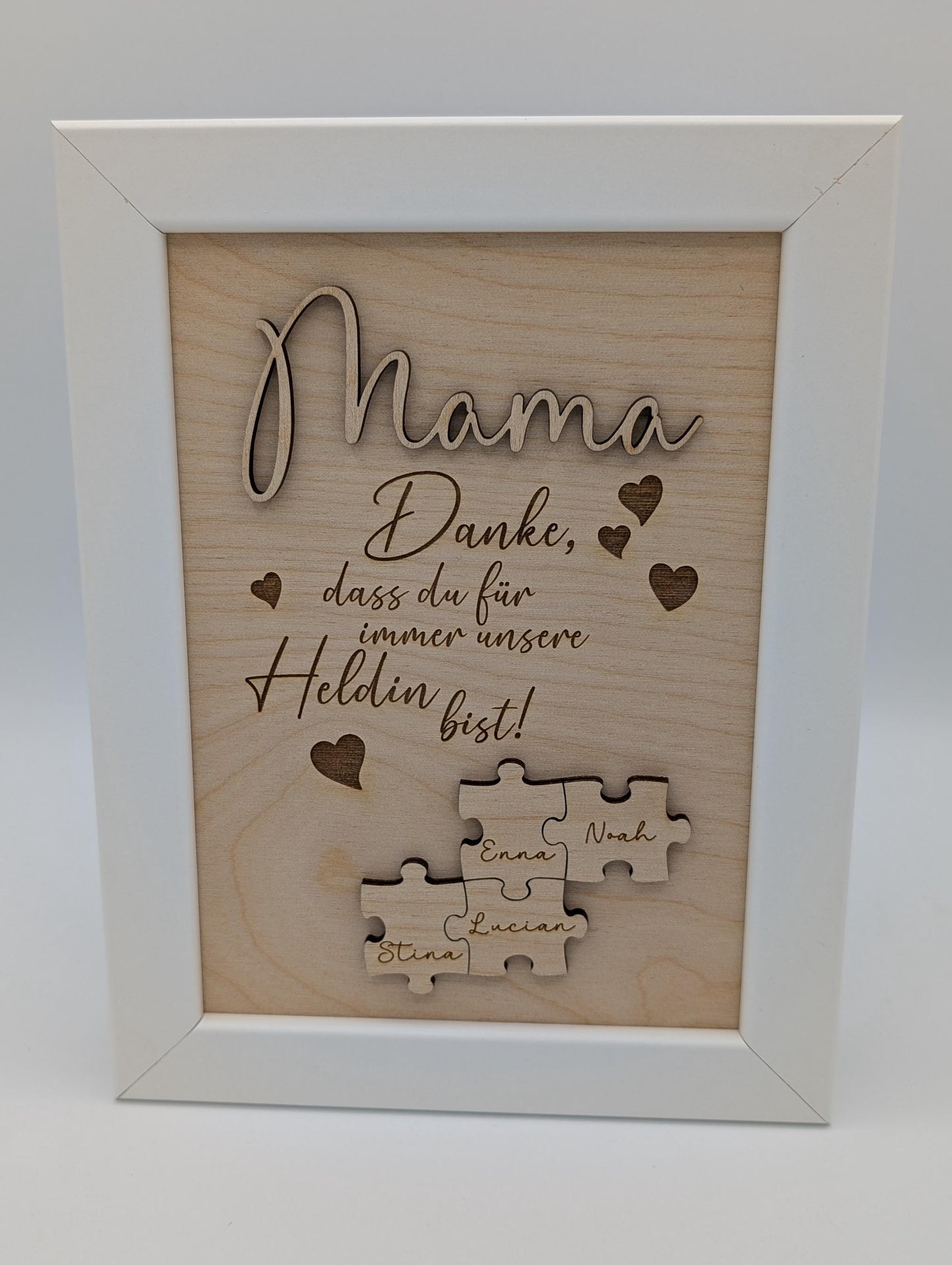 Mama Geschenk Puzzle für die Mutter oder Oma zum Muttertag, Geschenk zum Muttertag mit Personalisierung, Kinder, Valentinstag, Geburtstag
