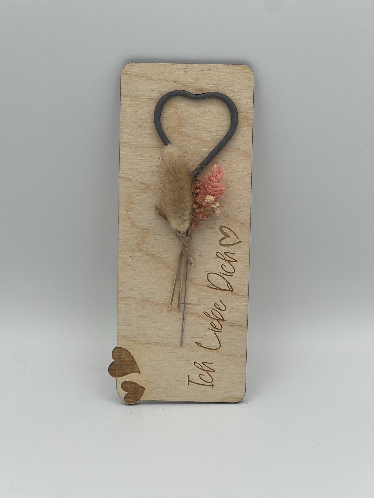 Wunderkerzenhalter aus Holz mit Trockenblumen, Personalisierbar zum Geburtstag, Valentinstag oder besondere Momente. kleines Mitbringsel