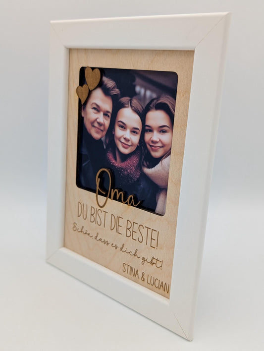 Personalisiertes Bilderrahmen-Geschenk zum Muttertag – "Oma, Du bist die Beste" für dein Foto, Muttertagsgeschenk, Valentinstag, Geburtstag