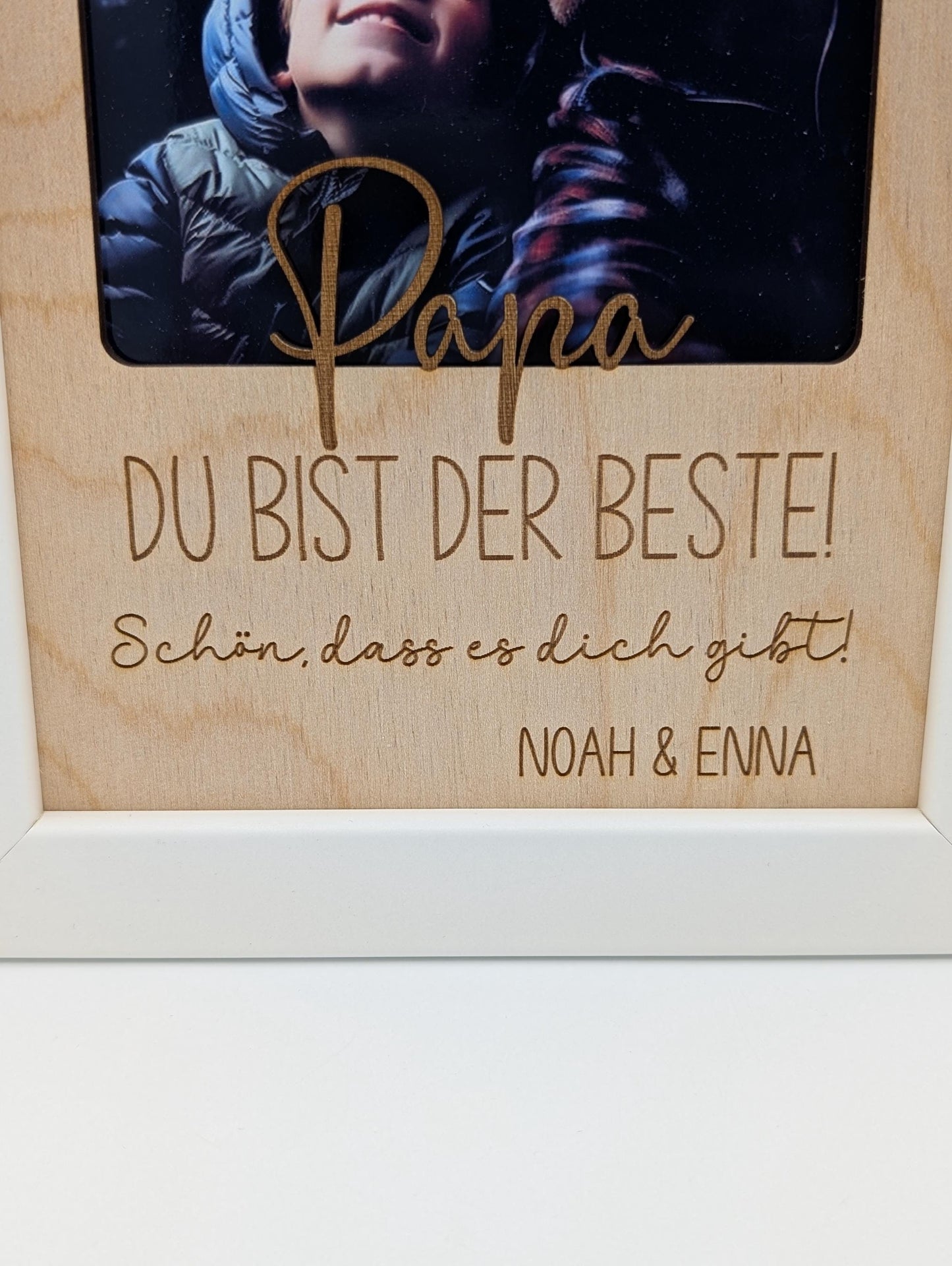Personalisiertes Bilderrahmen-Geschenk zum Vatertag – Vatertagsgeschenk "Papa, Du bist der Beste" Geschenk zum Vatertag, Geburtstag,