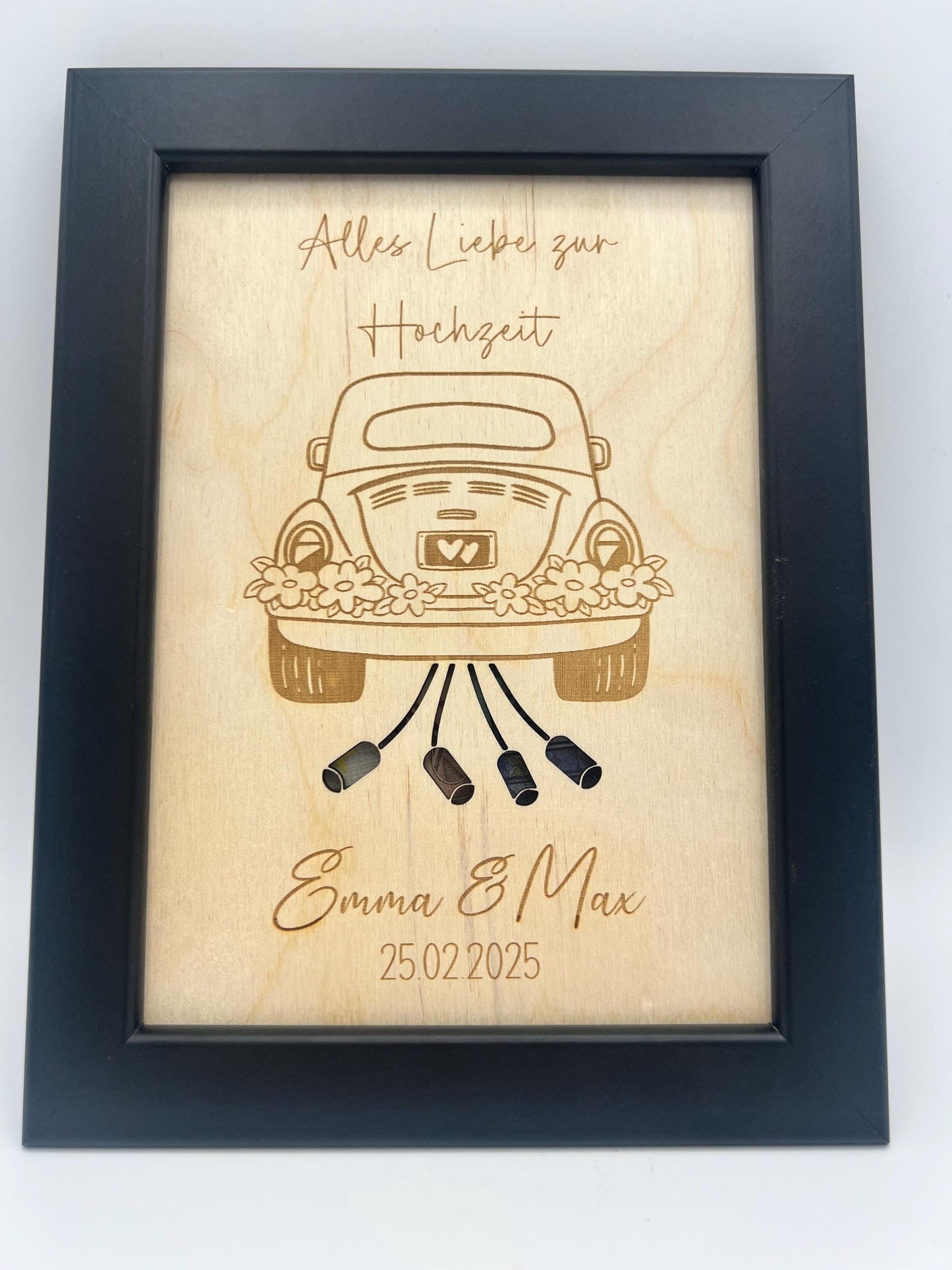 Hochzeitsgeschenk im Bilderrahmen, Geldgeschenk für das Brautpaar zur Hochzeit