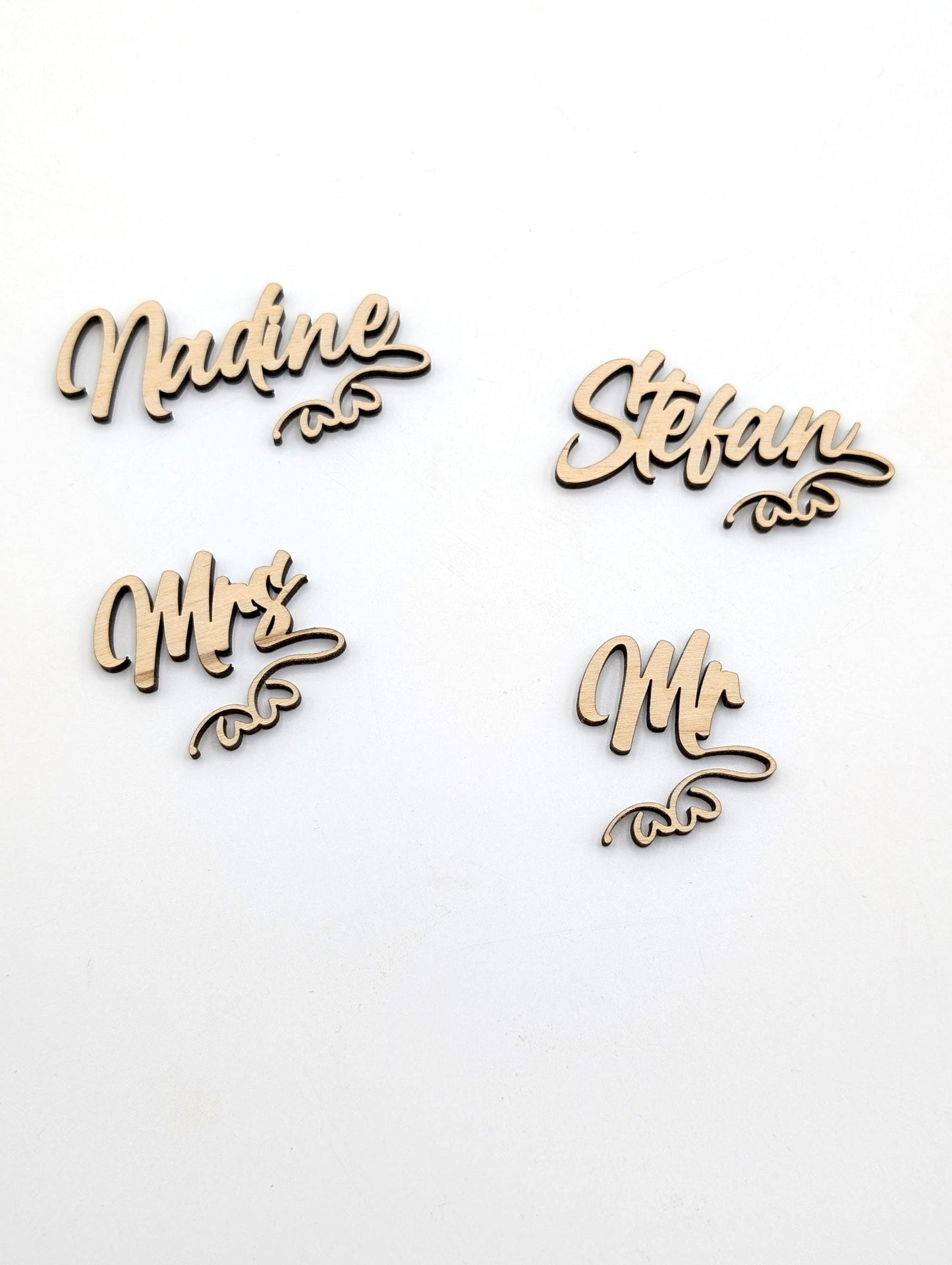 Platzkarte Hochzeit, Geburtstag, Konfirmation, Name aus Holz Personalisiert für Hochzeitsgäste