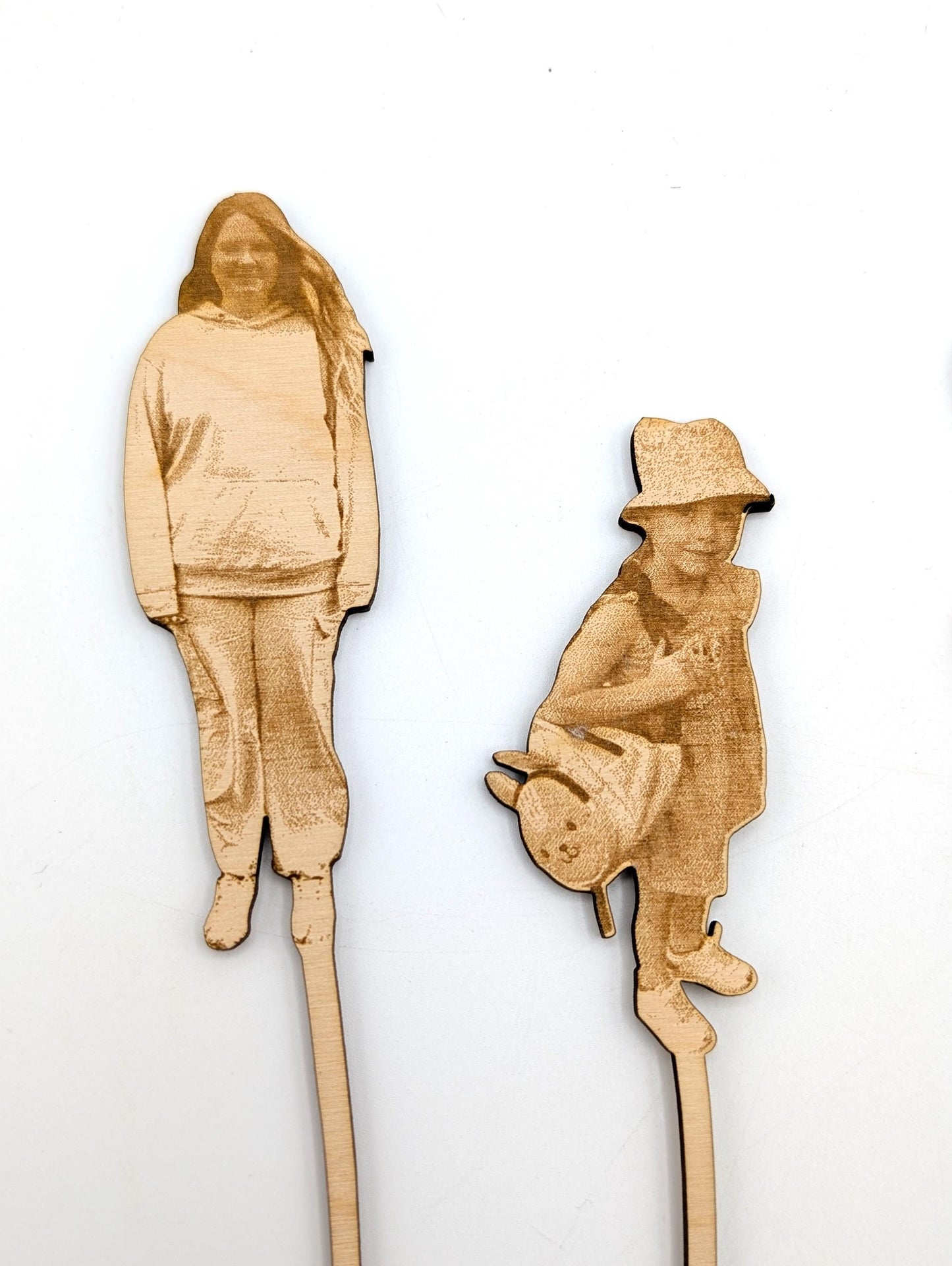 Dein Foto als Blumenstecker, aus Holz, Geschenk zum Muttertag, Vatertag, Geburtstag, Kita Abschied