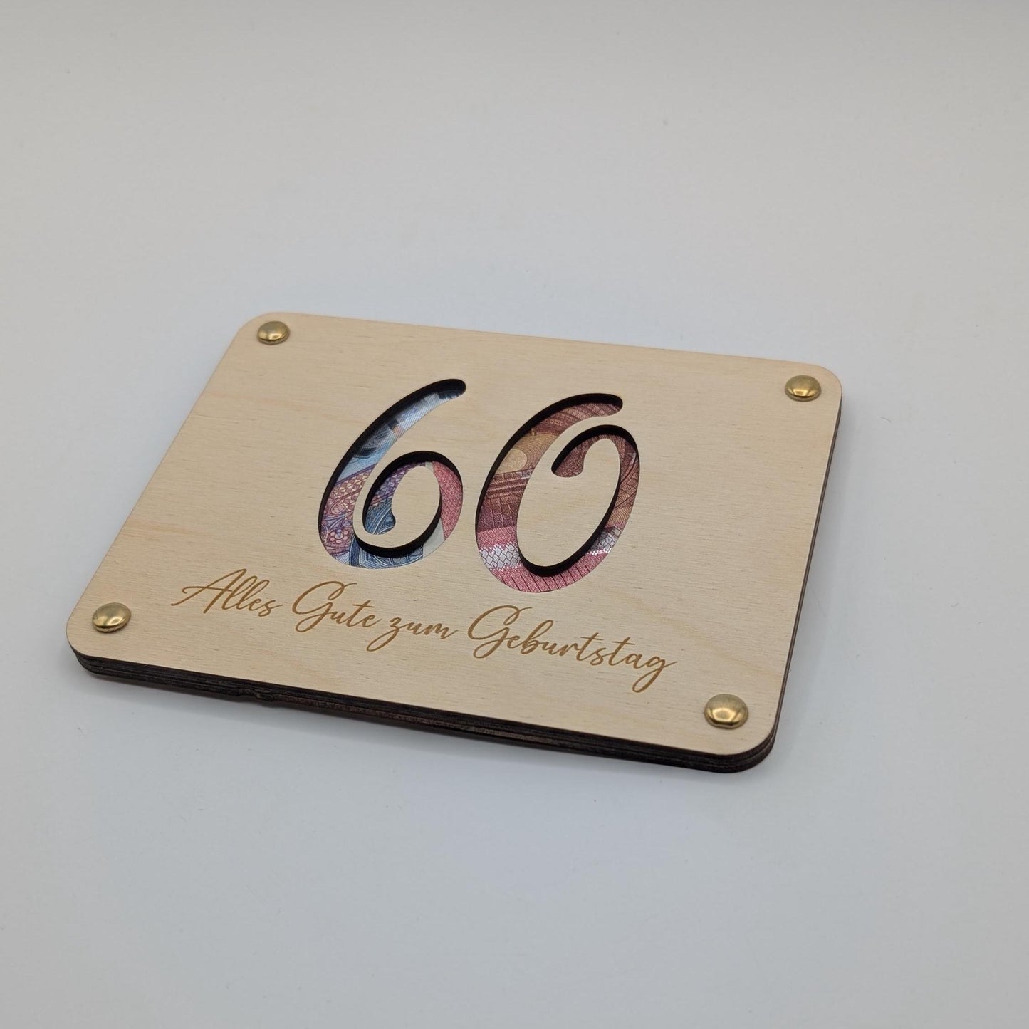 Geschenkkarte 60 er Geburtstag, Geldgeschenk