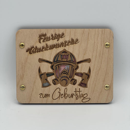 Geschenkkarte für Feuerwehrmänner/ Frauen, Geldgeschenk für die Alltagshelden der Feuerwehr, Personalisierbar mit Namen oder Datum