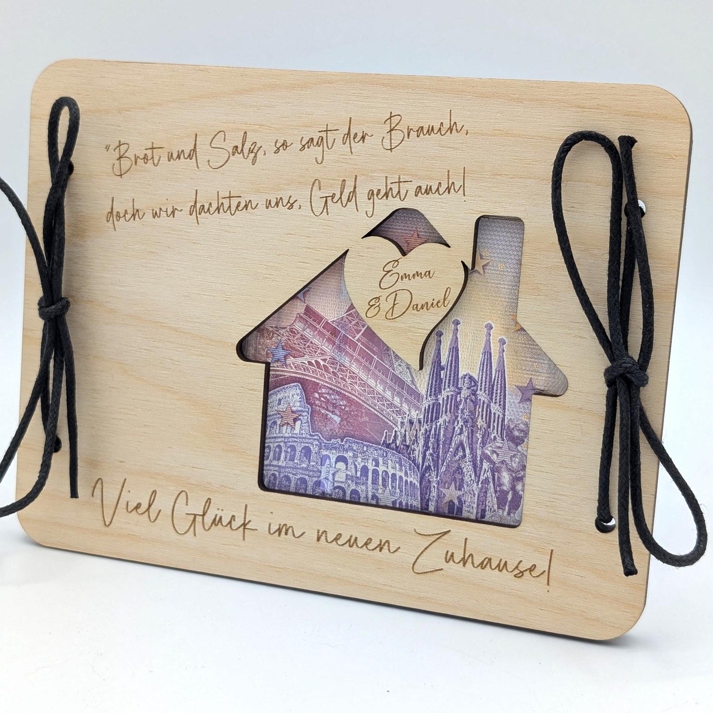 Geldgeschenk personalisiert zum Einzug, Umzug, Einweihung, Viel Glück im neuen Zuhause, Geld Verschenken zum neuen Lebensabschnitt