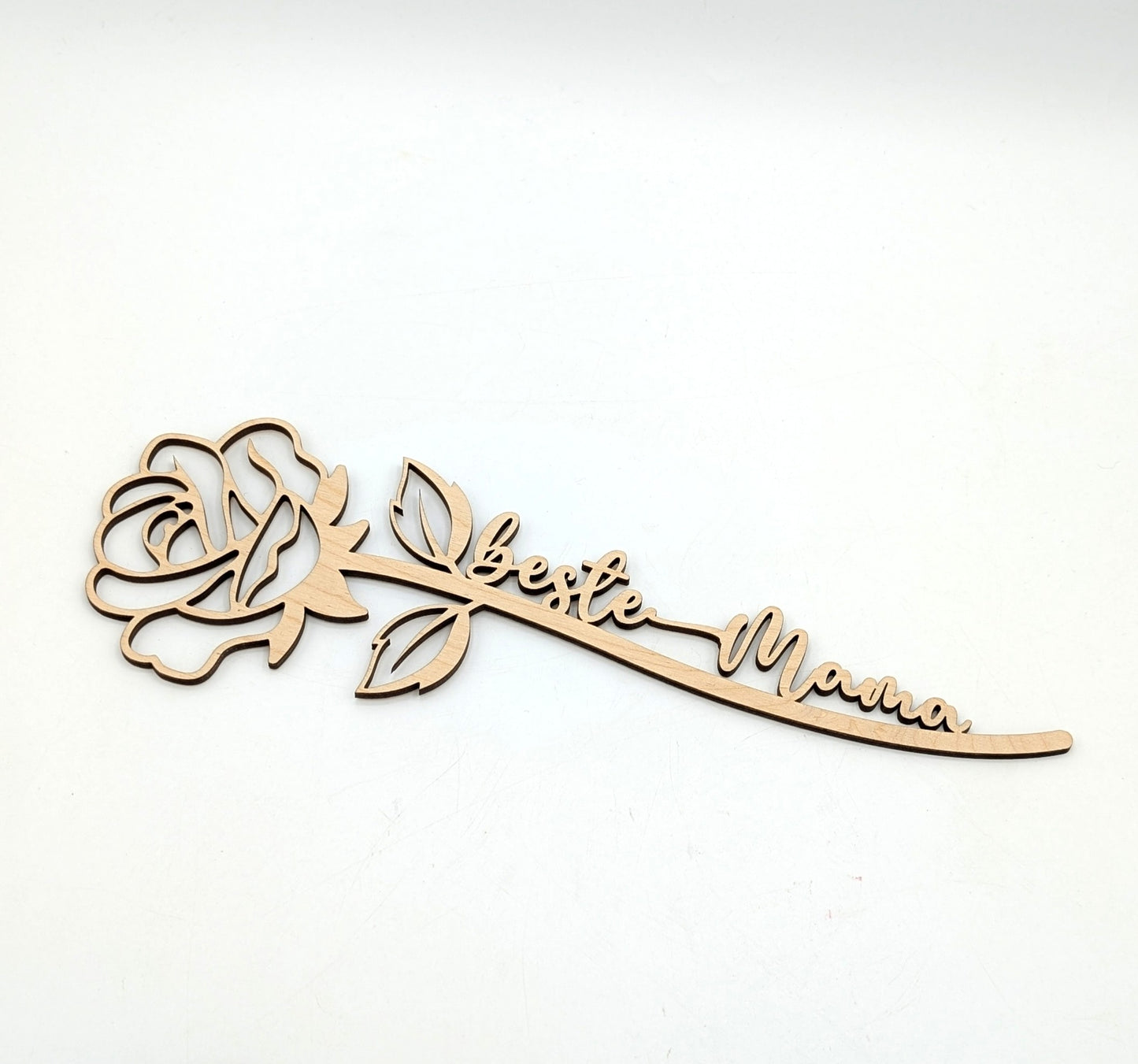 Holzrose Beste Mama Lasercut - liebevolles Geschenk zum Muttertag aus Naturholz