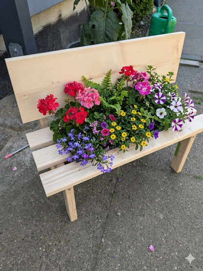 Personalisierte Holz-Blumenbank zur Hochzeit – Das perfekte Geldgeschenk