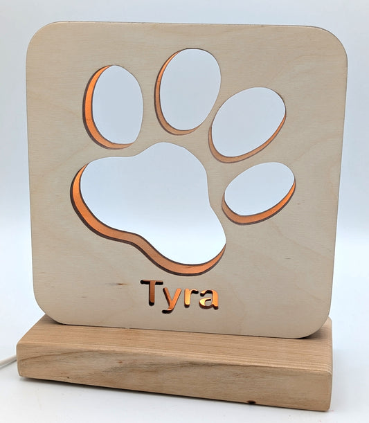 Personalisierte LED-Pfoten-Lampe mit Namen – Liebevolle Erinnerung an deinen Vierbeiner