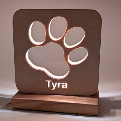 Personalisierte LED-Pfoten-Lampe mit Namen – Liebevolle Erinnerung an deinen Vierbeiner