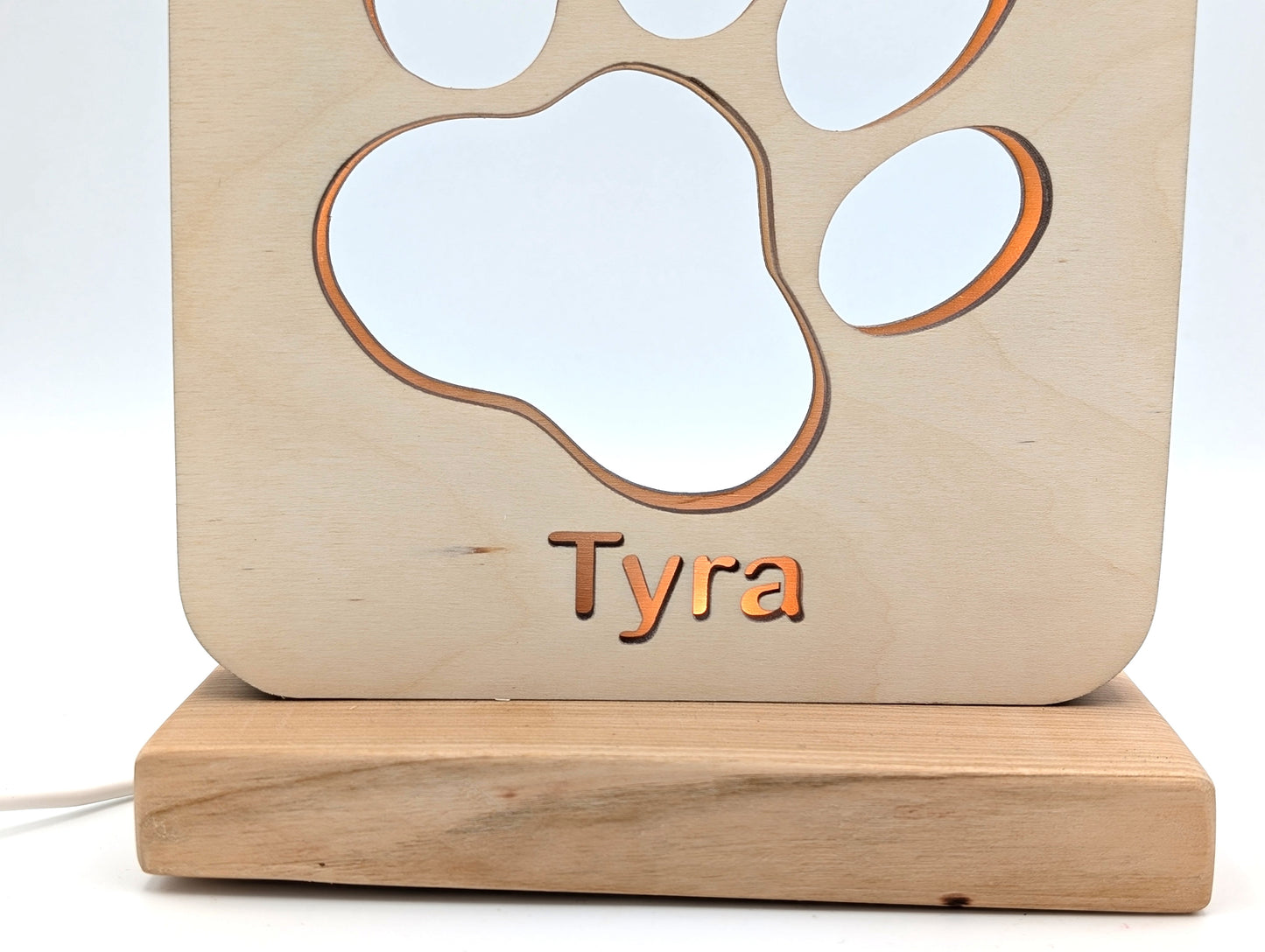 Personalisierte LED-Pfoten-Lampe mit Namen – Liebevolle Erinnerung an deinen Vierbeiner