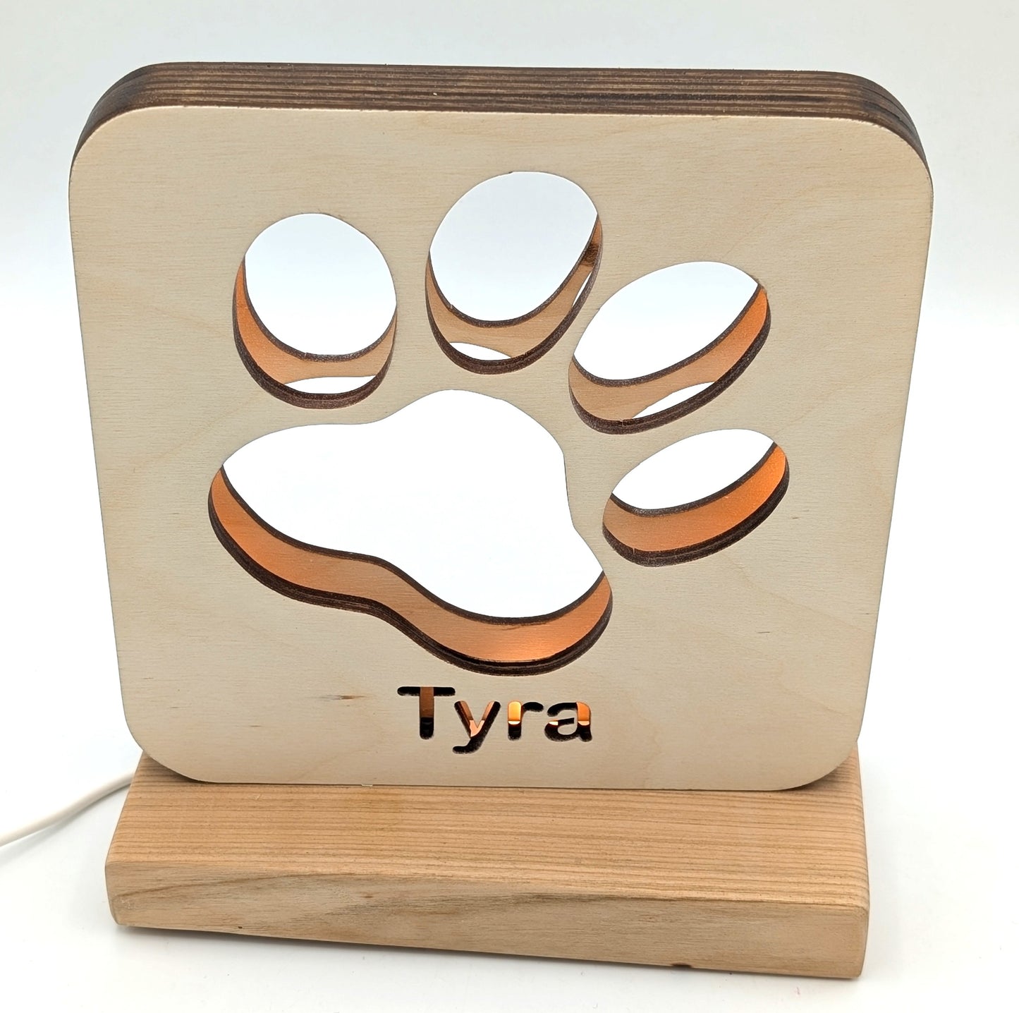 Personalisierte LED-Pfoten-Lampe mit Namen – Liebevolle Erinnerung an deinen Vierbeiner