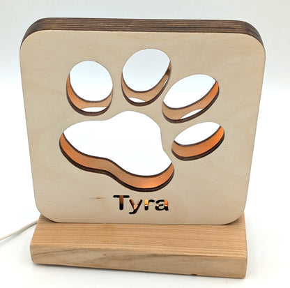 Personalisierte LED-Pfoten-Lampe mit Namen – Liebevolle Erinnerung an deinen Vierbeiner