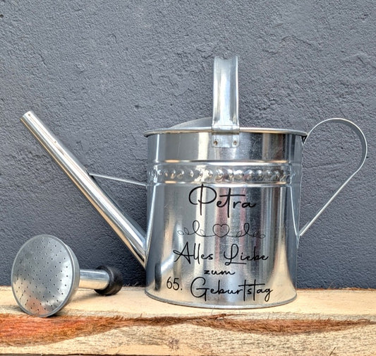 Personalisierte Metallgießkanne zum Geburtstag -  6,5L mit Wunschname & Alter
