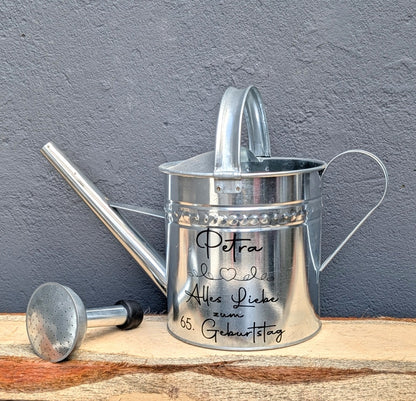 Arrosoir métallique personnalisé pour anniversaire - 6,5L avec nom et âge personnalisés