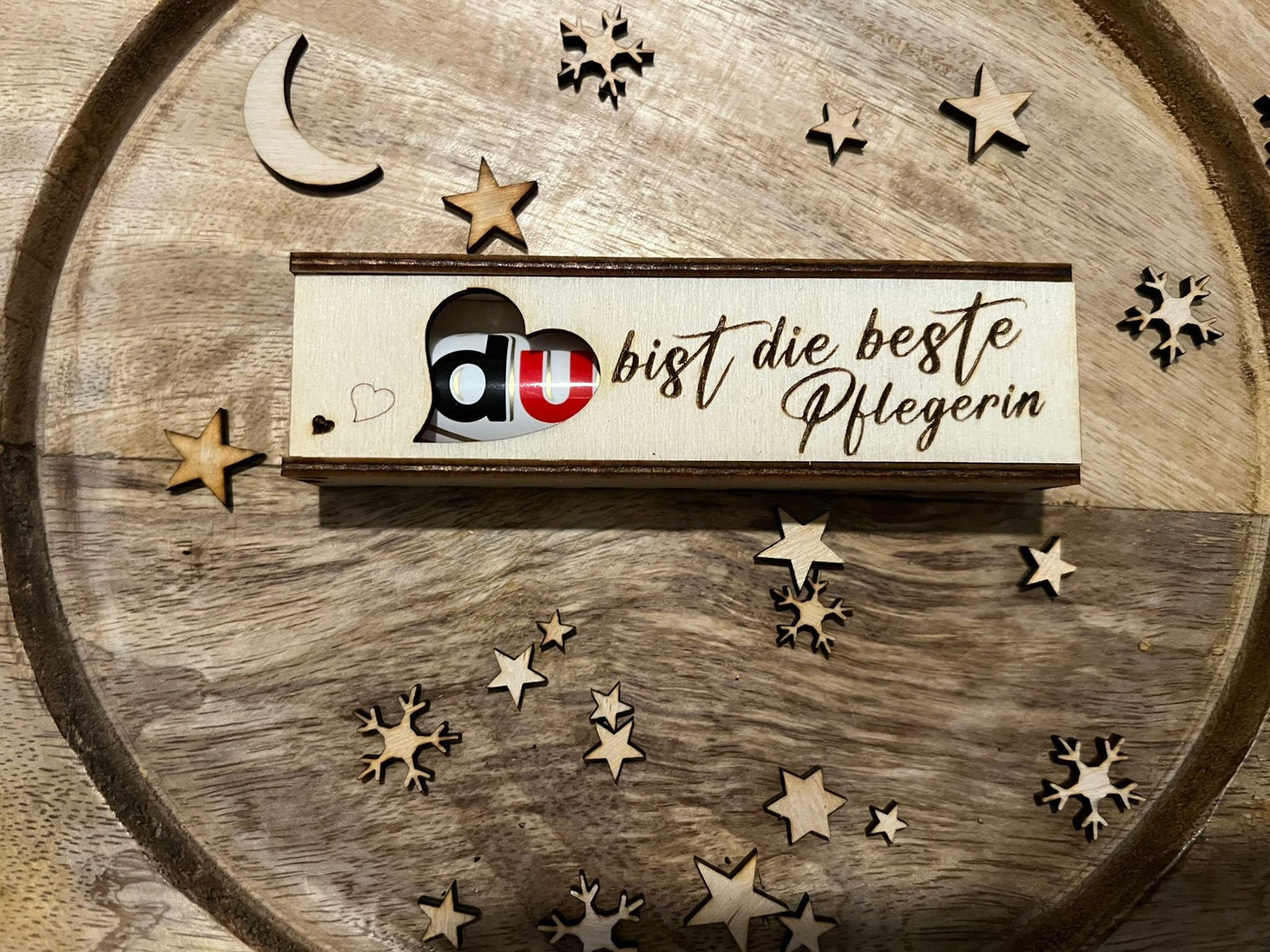 Zur Hochzeit "Du bist die beste Trauzeugin" – Liebevolle Duplobox aus Holz für einen Lieben Menschen