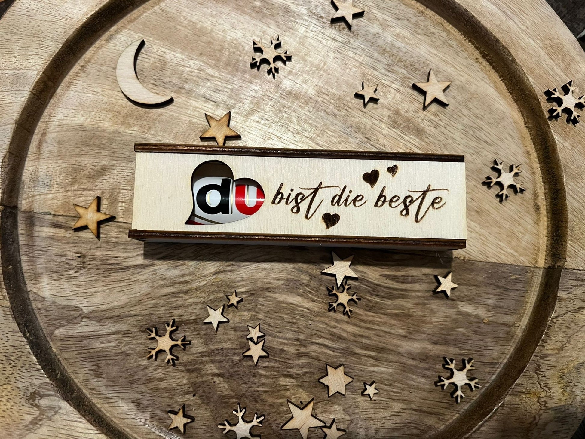 Zur Hochzeit "Du bist die beste Trauzeugin" – Liebevolle Duplobox aus Holz für einen Lieben Menschen