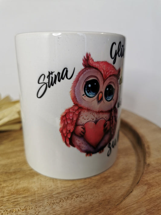 Geschenk Tasse Eule, Mama personalisierbar mit Kindernamen Dekoschuppen