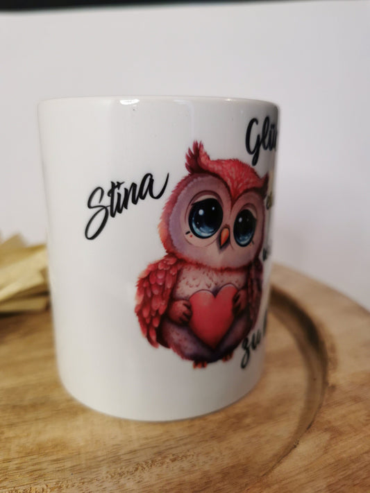 Geschenk Tasse Eule, Mama personalisierbar mit Kindernamen Dekoschuppen