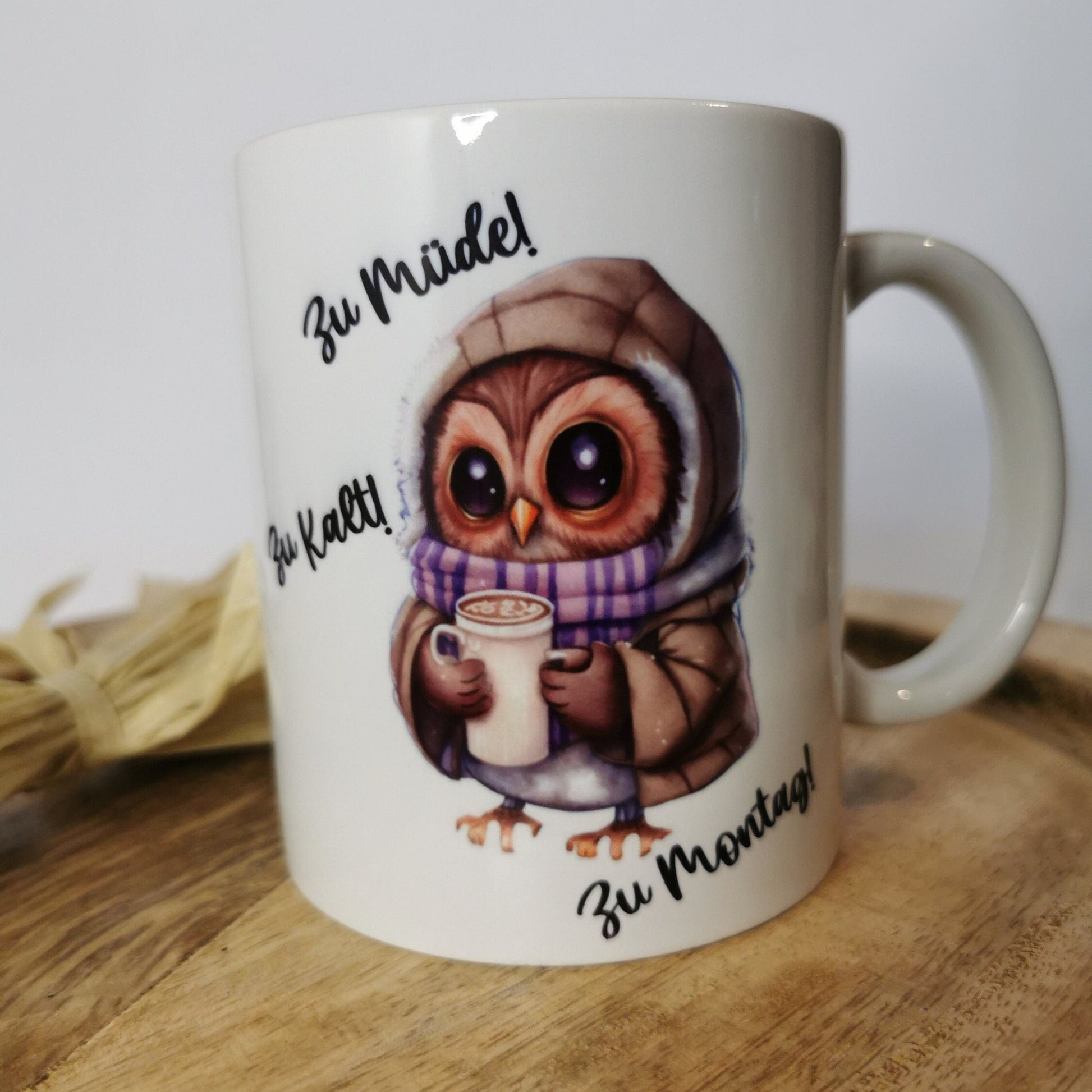 Keramik Kaffeebecher mit süßem Eulen-Motiv, geeignet für Geschenke oder den persönlichen Gebrauch, spülmaschinen- und mikrowellengeeignet.