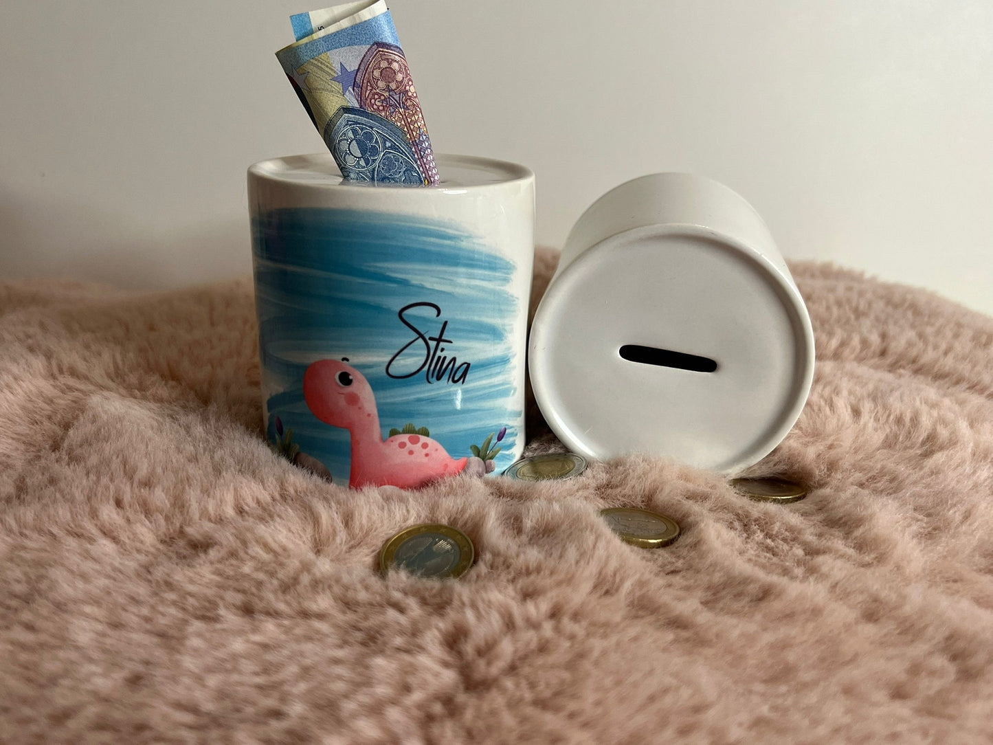 Spardose Dinosaurier, Spardose für Kinder, Geschenkidee für Kinder, Individuelles Geschenk, Spardose für Jungen /Mädchen, Personalisiert