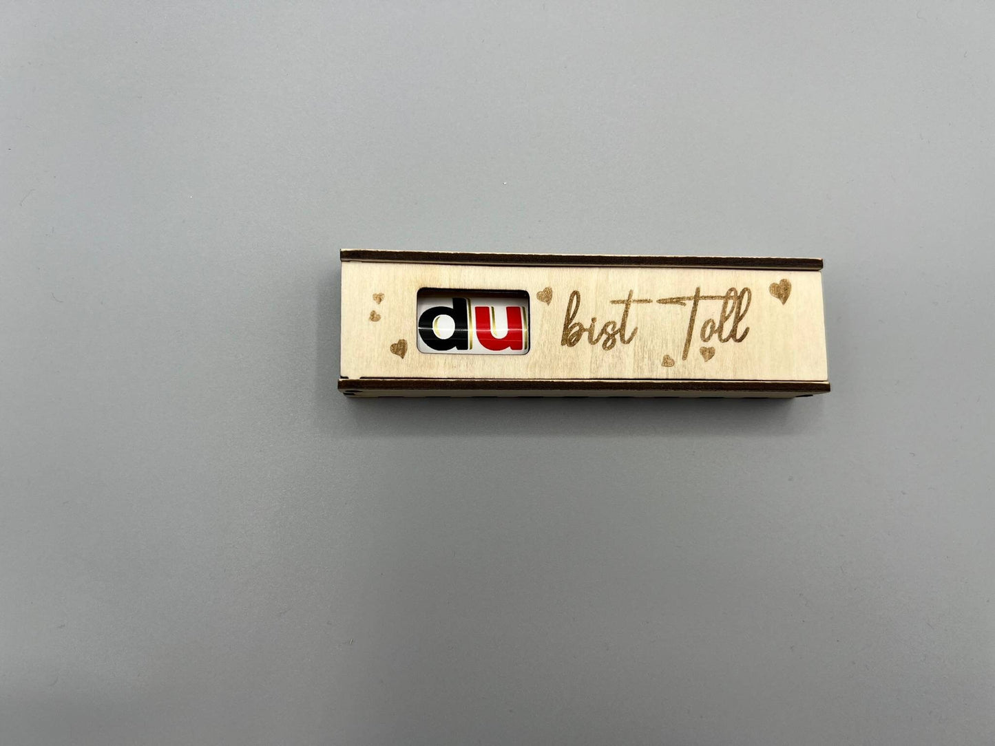 DU bist die Liebe meines Lebens! Duplo Geschenkbox, Geschenkverpackung für Schokoriegel personalisierbar