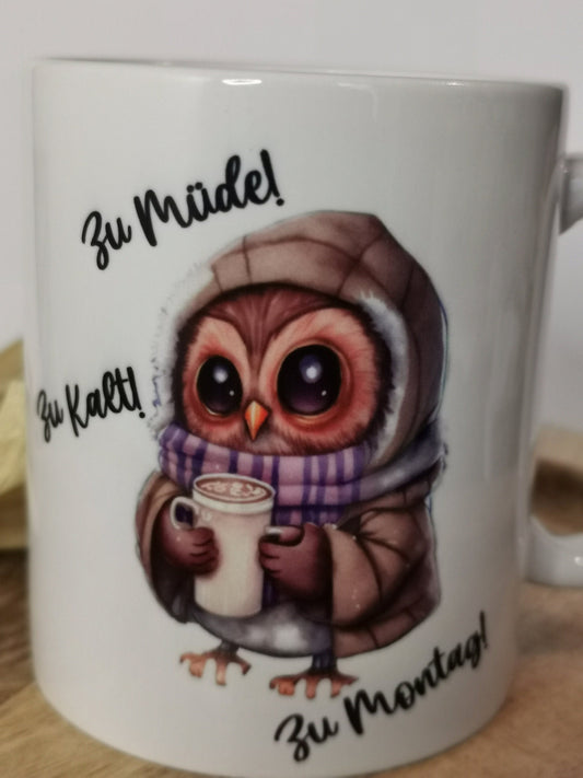 Keramik Kaffeebecher mit süßem Eulen-Motiv, geeignet für Geschenke oder den persönlichen Gebrauch, spülmaschinen- und mikrowellengeeignet.