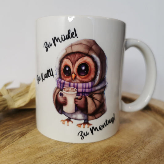 Keramik Kaffeebecher mit süßem Eulen-Motiv, geeignet für Geschenke oder den persönlichen Gebrauch, spülmaschinen- und mikrowellengeeignet.