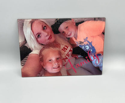 Glasschneidebrett 20x28,5cm / Geschenk zum Einzug / Personalisiertes Geschenk/ Fotogeschenk/ Muttertag / Geburtstag / Vatertag/ Einweihung