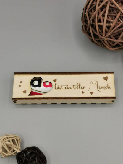 DU bist ein toller Mensch! gravierte Geschenkbox Geschenkverpackung Schokoriegel personalisierbar