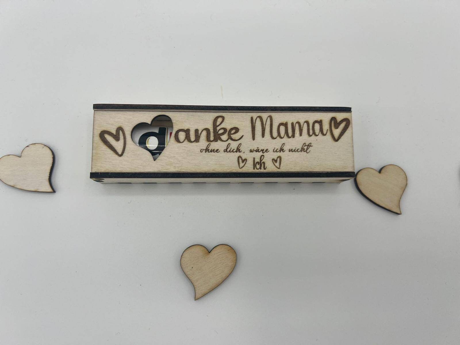 Danke Mama! gravierte Duplo Geschenkbox Geschenkverpackung Schokoriegel personalisierbar