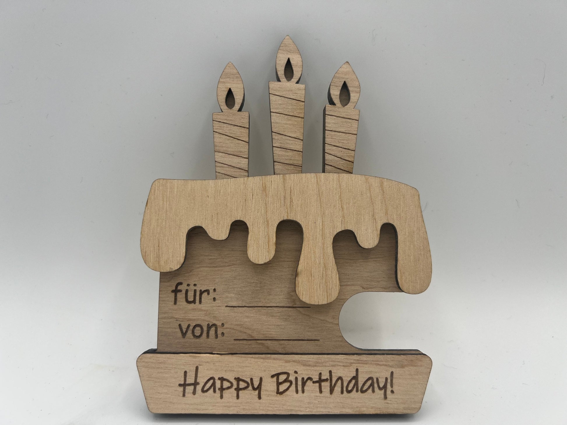 Geldgeschenk Holz Torte, Gutscheinhalter zum Geburtstag, Geschenkidee, Geschenkverpackung, Happy Birthday