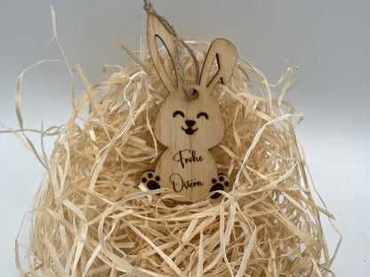 Osteranhänger aus Holz, Frohe Ostern oder auch mit Namen Personalisiert