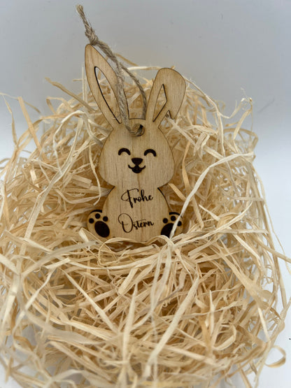 Osteranhänger aus Holz, Frohe Ostern oder auch mit Namen Personalisiert