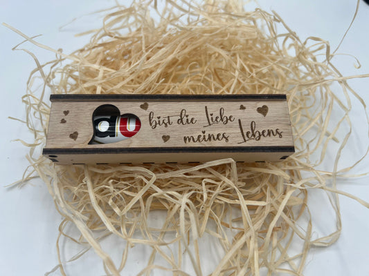 DU bist die Liebe meines Lebens! Duplo Geschenkbox, Geschenkverpackung für Schokoriegel personalisierbar