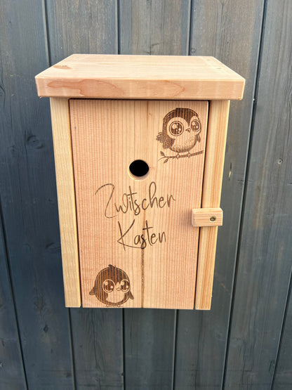 Minibar Vogelhaus aus Lärche, Zwitscherkasten, Nistkasten, Geschenk für ihn, Vatertag, lustiges Geburtstagsgeschenk, Geschenkidee Grillparty