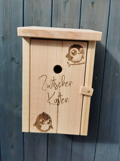 Minibar Vogelhaus aus Lärche, Zwitscherkasten, Nistkasten, Geschenk für ihn, Vatertag, lustiges Geburtstagsgeschenk, Geschenkidee Grillparty