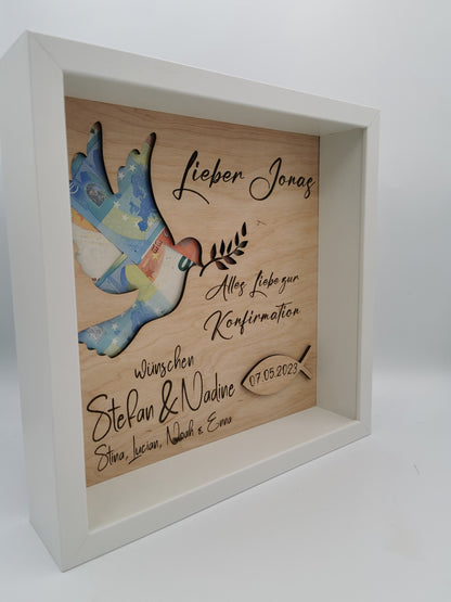 Konfirmation/ Geldgeschenk/ Taufe/Hochzeitsgeschenk /Geldgeschenk/Geburtstagsgeschenk/ holz /personalisiert