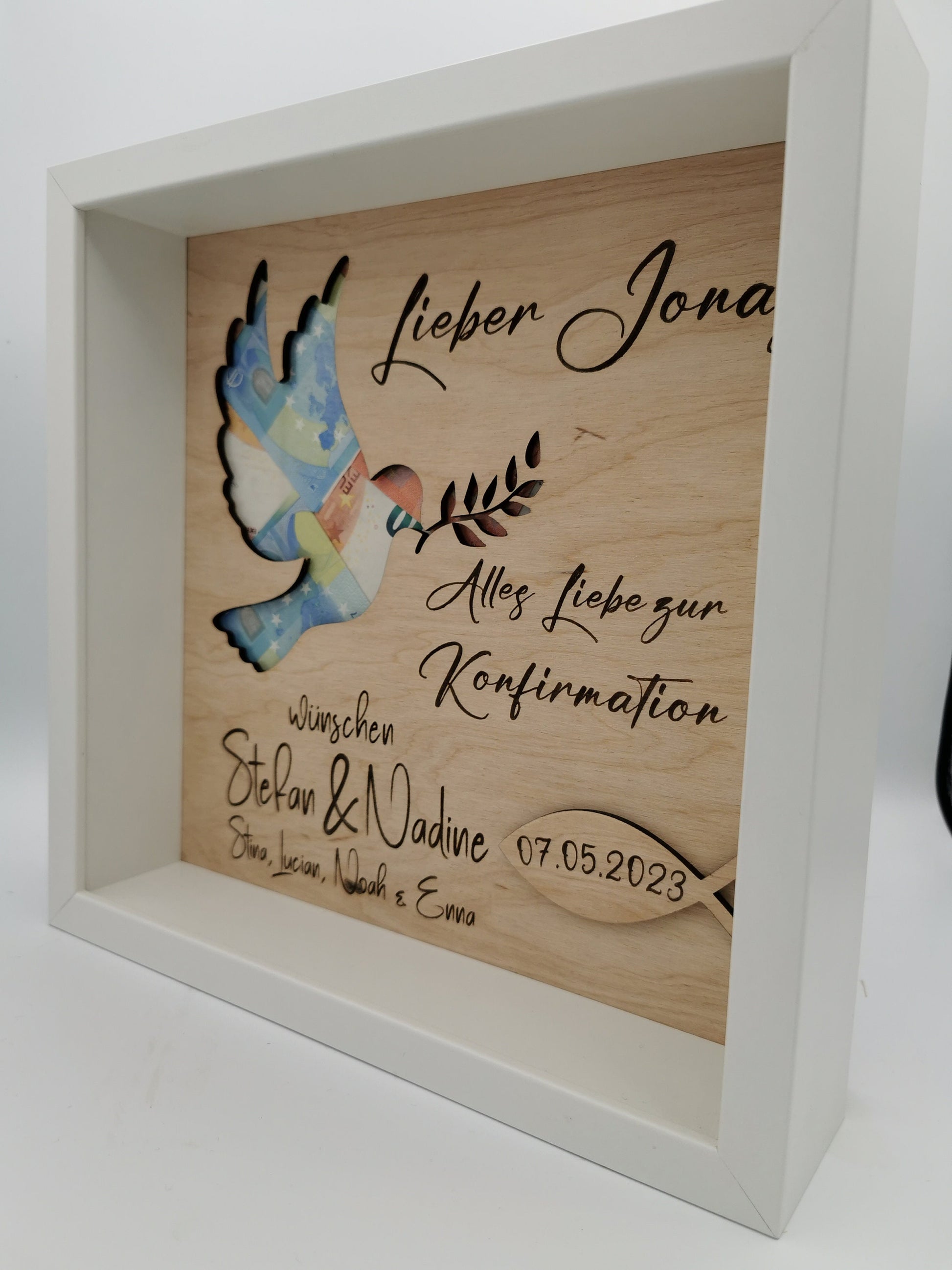 Konfirmation/ Geldgeschenk/ Taufe/Hochzeitsgeschenk /Geldgeschenk/Geburtstagsgeschenk/ holz /personalisiert