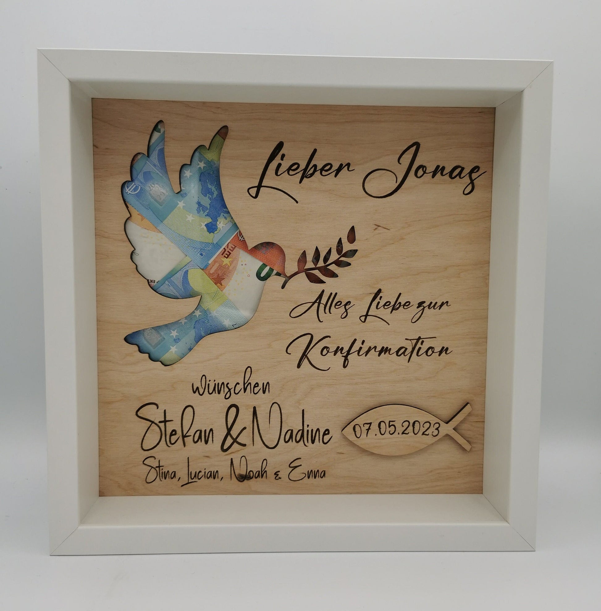 Konfirmation/ Geldgeschenk/ Taufe/Hochzeitsgeschenk /Geldgeschenk/Geburtstagsgeschenk/ holz /personalisiert