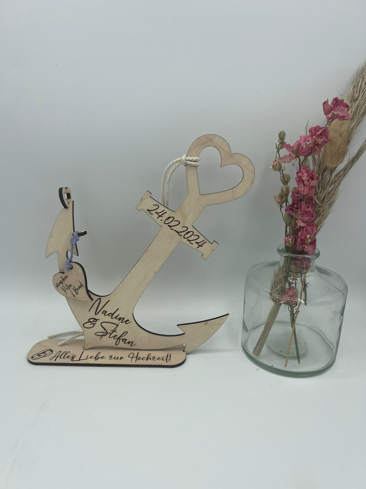 Anker Hochzeitsgeschenk ,Geldgeschenk, Geburtstagsgeschenk, holz ,personalisiert