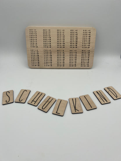 1X1 Frühstücksbrett aus Buchenholz / Geschenk / Einschulung/Schultüte/lernen